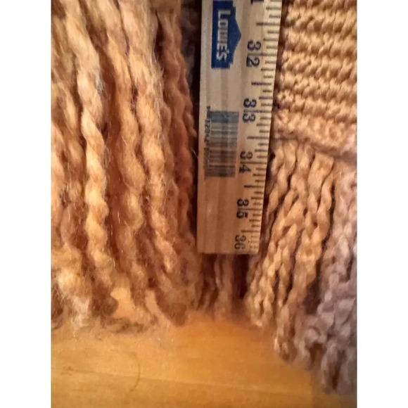 Duster Cardigan Open Front Fringe Trim Knit Sweater Chunky western vibe - Picture 8 of 9